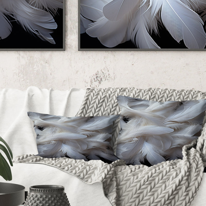 Light As A Feather I - Feathers Printed Throw Pillow