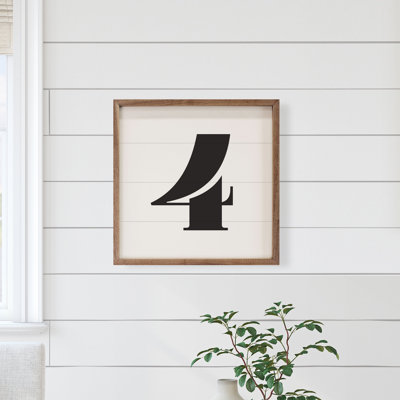 Square Classic Number Four White