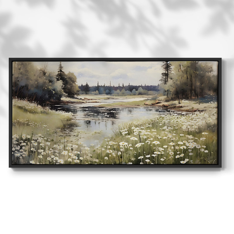 Paysage, série III - Xxii - Toile tendue avec châssis encadré - Prêt à être accroché, H 17 po x l 33 po