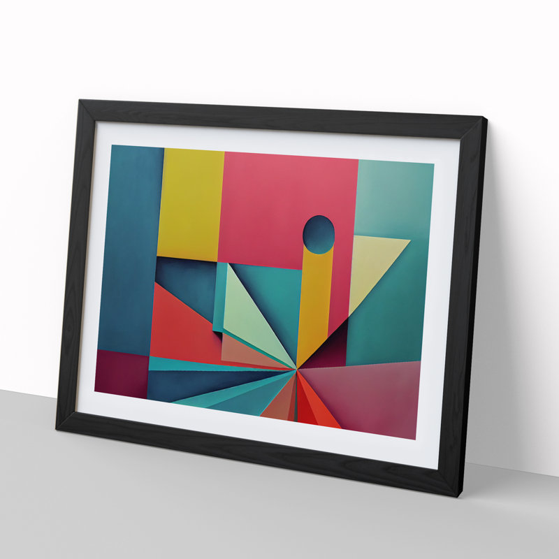 Abstract Block Colour Vol.5 - Single Picture Frame Print, 46cm H x 64cm W x 2cm D, Black