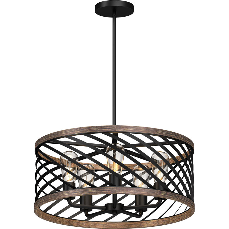 5 - Light Dimmable Drum Chandelier