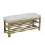 Banc de rangement rembourré avec range-chaussures à deux niveaux-1998876404