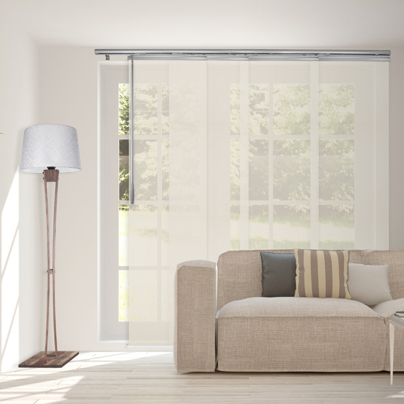 Rail extensible simple à 4 panneaux de 48 à 88 po de largeur, largeur de panneau de 23,5 po, L 88 po x L 94 po, Nickel satiné