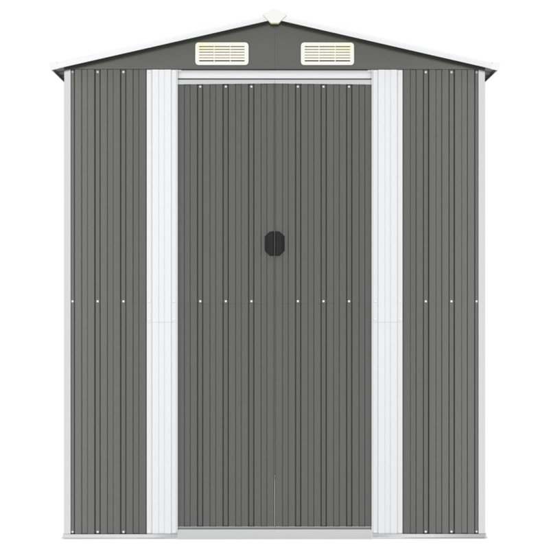 Remise de rangement traditionnelle en acier, Gris, L 6,3 pi x P 11,72 pi