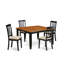 L'ensemble de table de cuisine 5 pièces pour 4 personnes comprend une table de salle à manger carrée avec rallonge papillon et 4 chaises rembourrées en tissu de lin, 54 x 54 pouces, noir et cerise-332172148-332172149-383578615