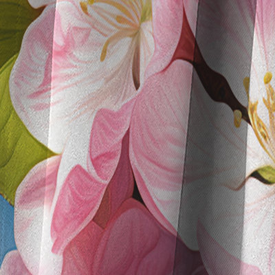 Apple Blossom Fusion I - rideau fleur de pomme - rideau occultant en velours - 1 panneau