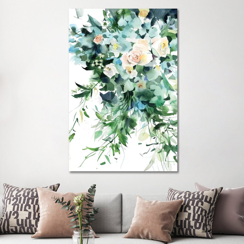 Schnauzer, Black, Ice Cream, Print BG by Gosia Gregorczyk - Wrapped Canvas Painting, 152.5 cm H x 101.5 cm W