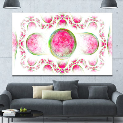 " Pink Exotic Pattern On White "