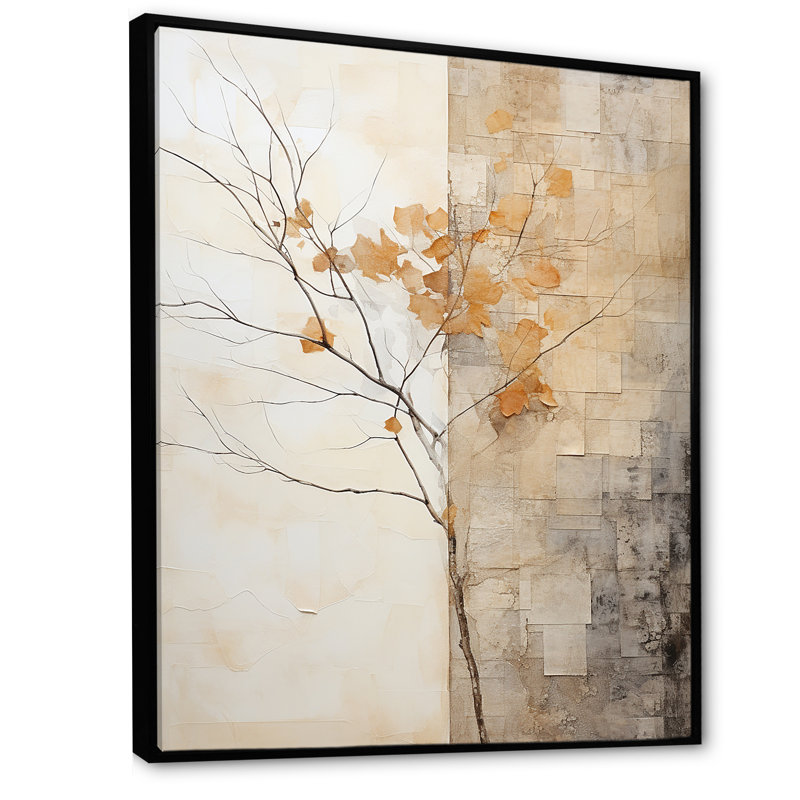 Minimalisme Sycamore Tree Landscape III, reproduction d'art sur toile, H 44 po x l 34 po x P 1,5 po, Cadre flottant noir