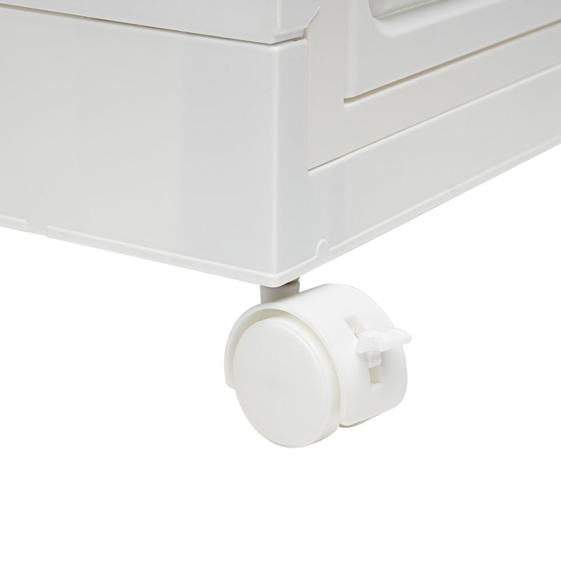 Mayley 4 Drawer Stackable Drawer with Locking Wheels