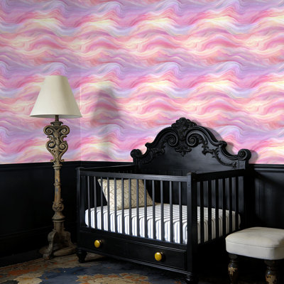 Papier peint adhésif peler et coller avec vagues de marbre pastel doux l 23,6 po x H 118 po Papier auto-adhésif amovible pour les armoires de chambre de bébé
