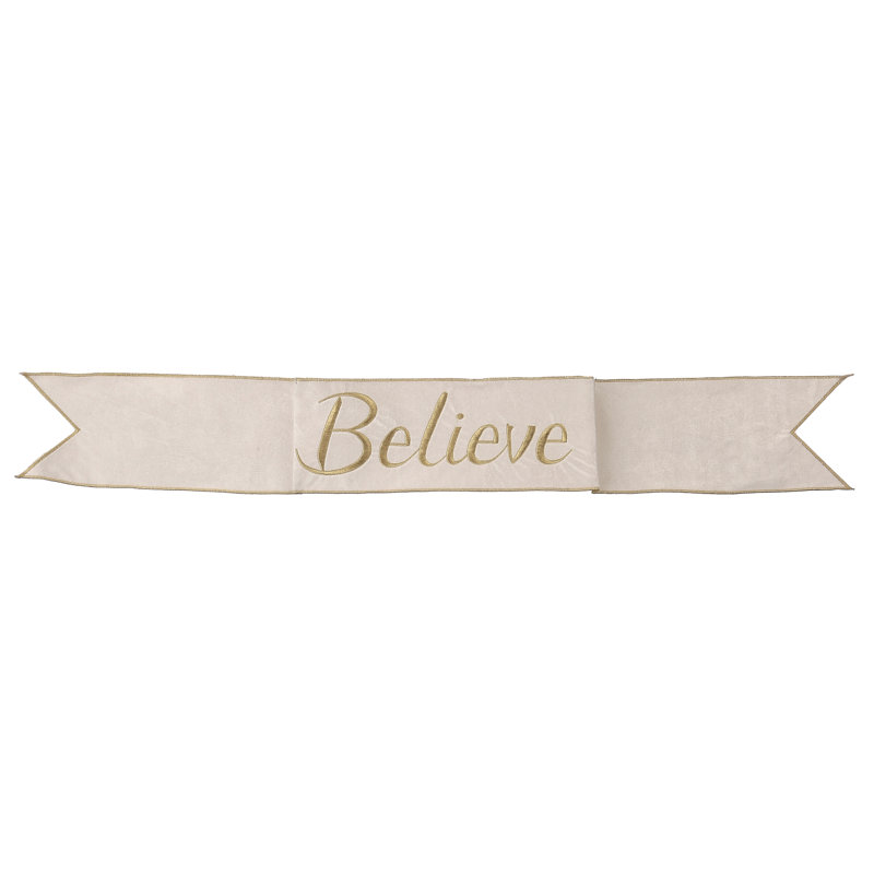 Bannière «Believe» en velours 6 po x 44 po