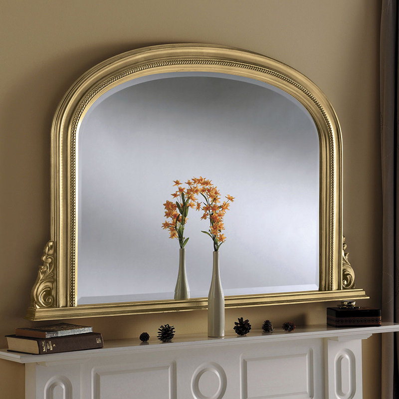Duclos Polyurathane/Wood Flat Wall Mirror, 79cm H x 122cm W, Gold