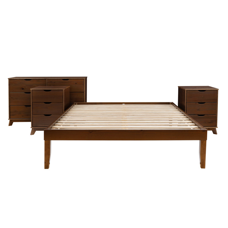 Marialana 4 Piece Bedroom Set, Walnut, Queen