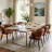 Mid-Century Modern Dining Chairs, Faux Leather Upholstered with Arms, Water-Resistant and Metal Legs-124571355-124571359