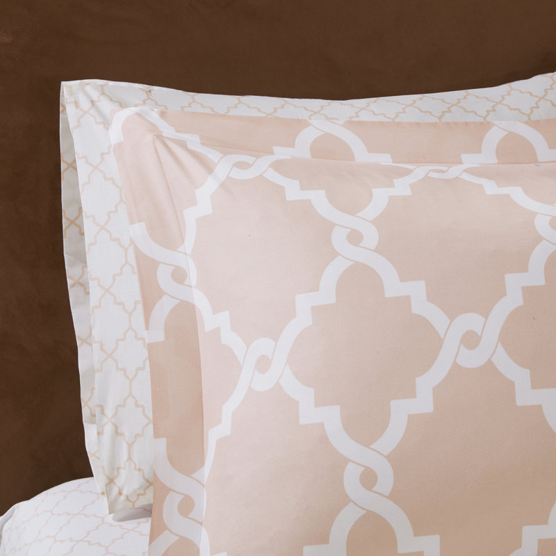 Ensemble d'édredon réversible en microfibre avec draps en coton Merritt, Édredon pour taille de lit grand, deux taies déc