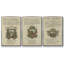 Ensemble de 3 ex-libris encadrés sur toile embellis II-97795489-97795482