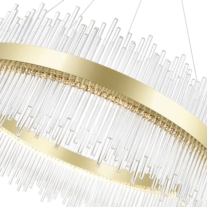 24'' Round LED Chandelier with Medallion Gold Finish – Integrated LED – Transitional Design – Ideal for Dining Room, Living Room, Entryway