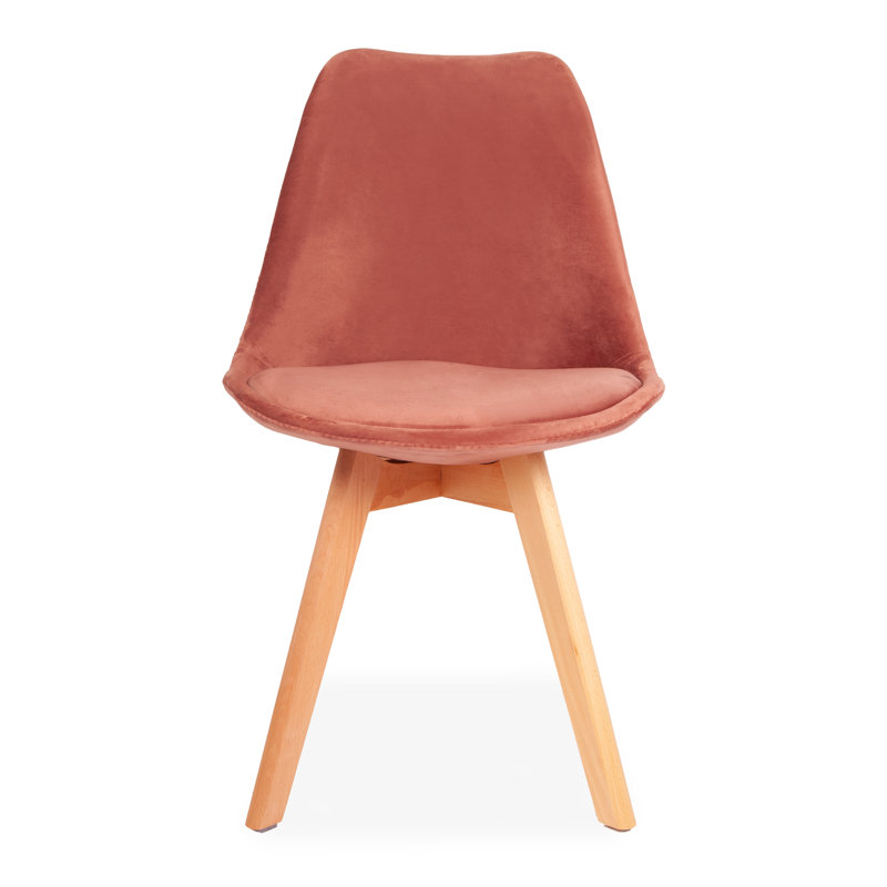 Abert 46cm H Velvet Upholstered Side Chair, Pink, 4