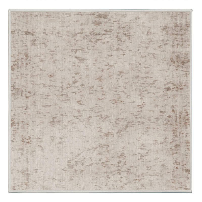 Machine Washable Abstract Beige Area Rug, Square 3'