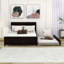 Lit plateforme en bois avec lit gigogne et tablettes-923015597-923015596
