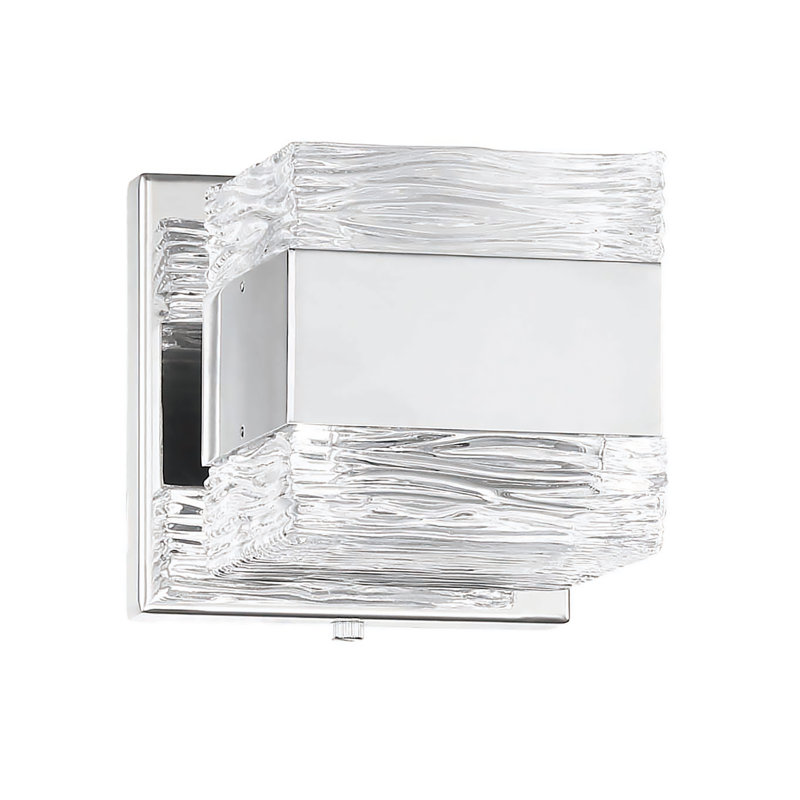 Éclairage pour salle de bain chic à 5 lumières avec verre gravé et ampoules G9 Kendall Lighting CUBIX