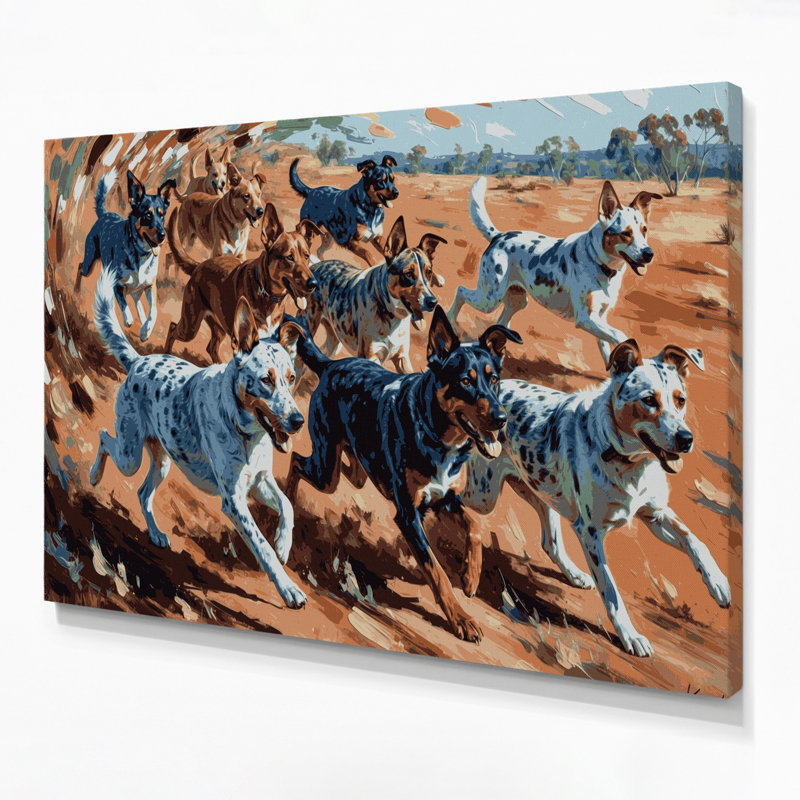 Dogs Koolie Brown Canvas Wall Art, 12" H x 18" W