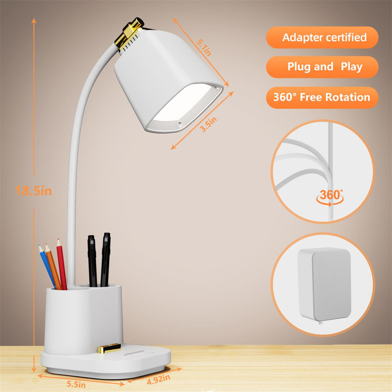 Asilee Desk Lamp, White