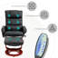 Fauteuil inclinable de massage avec repose-pieds, fauteuil inclinable pivotant et repose-pieds, fauteuil inclinable en similicuir avec télécommande, 10 points de vibration et poche latérale, noir