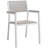 Maine Aluminum Outdoor Patio Two Arm Chairs in White Light Gray by Modway-945555795