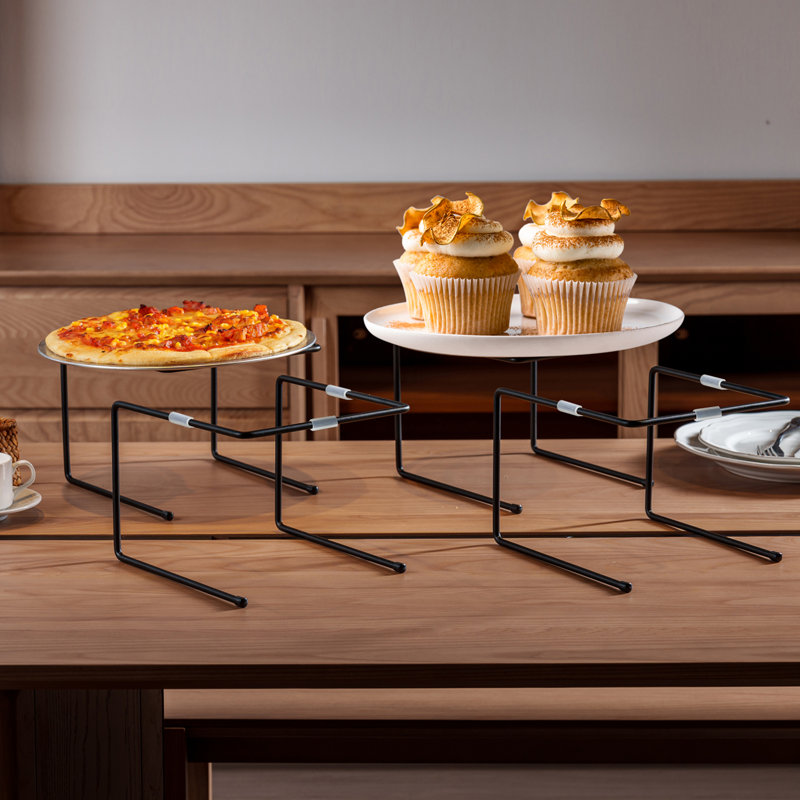 4-Piece Pizza Pan Riser, Black