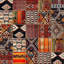 Tapis en polyester tissé à la machine Dover - orange / noir / brun-2086358497