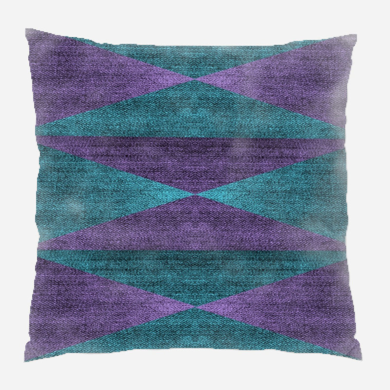 Fabric Geometric Microsuede Reversible Throw Pillow