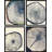 Rustic Navy Blue Wood Tree Ring Artwork Living Room Pictures Framed Wall Art 4 Pieces Paper Print-119018395-90605014