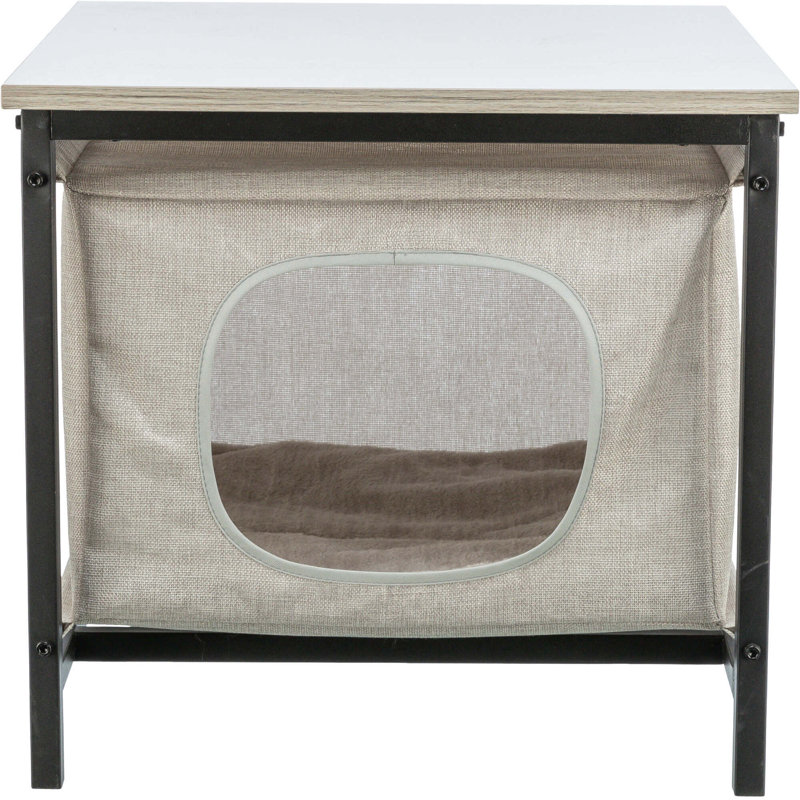 Ensemble de maison pour chat, table d'appoint et table de chevet pour chat avec cachette pour chat Trixie Emmie, Gris