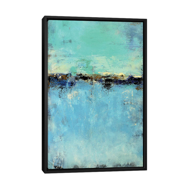 « abstract seascape ix », reproduction sur toile, H 26 po x l 18 po x P 1,5 po, Toile avec cadre noir, Pas de tapis