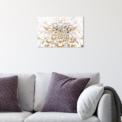 Impression sur toile tendue, "Floralia Blanc"