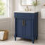 Meuble-lavabo avec tablette réglable et lavabo demi-lune