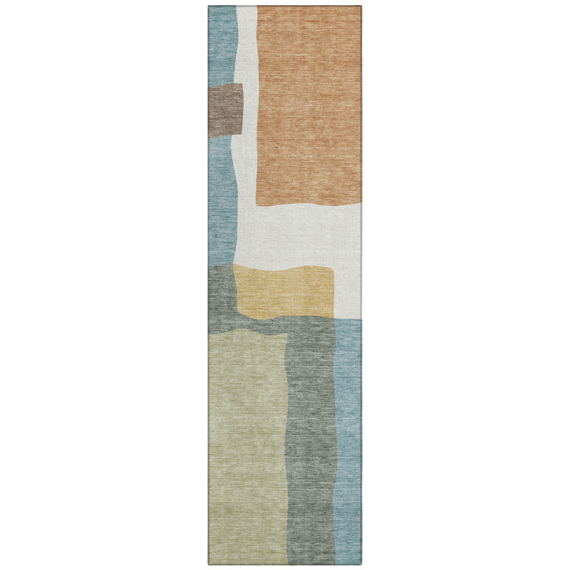 Machine Washable Indoor/Outdoor Chantille ACN2400 Abstract Rug, Runner 2'3" x 7'6"