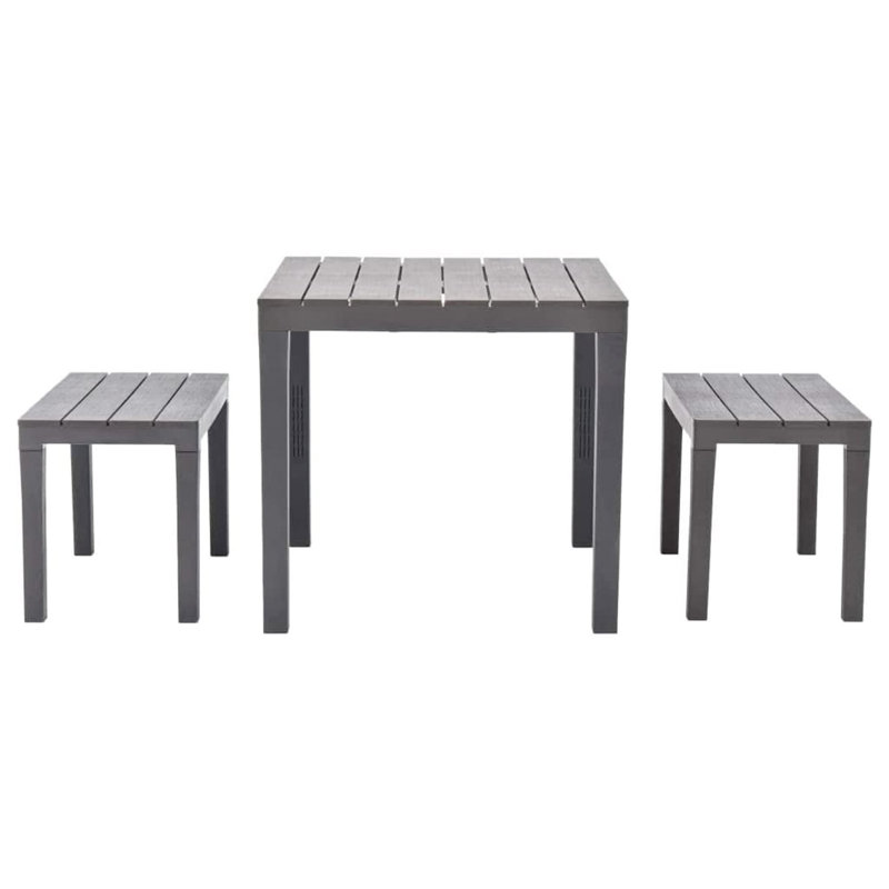 Landaff 4 - Person Patio Dining Set with Rectangular Table, Gray