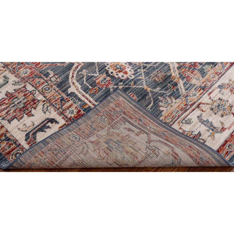 Oriental Machine-Made Blue / Ivory, Rectangle 8' x 10'