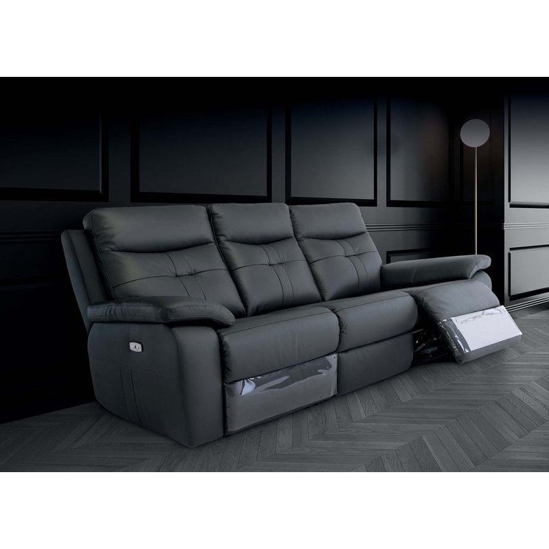 Napoli 3 Seater Electric Reclining Sofa, Charcoal