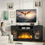 Meuble télé 65 po avec foyer électrique 3 côtés 30 po, lumières DEL et armoires de rangement-2100925929