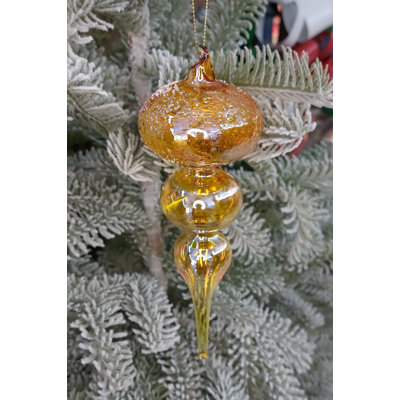 Golden Spire Christmas Glass Ornament  F07M10-6