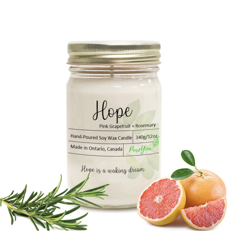 Bougie parfumée rose et pamplemousse rose