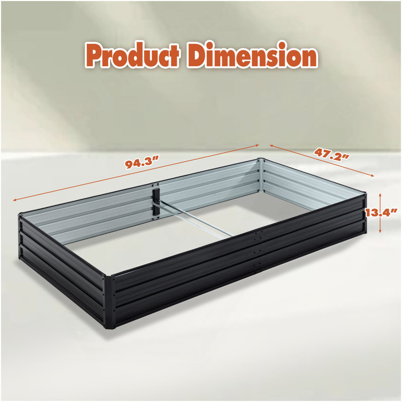 Jardin surélevé galvanisé pour l'extérieur / lits surélevés pour jardinières 8 × 4 × 1 pi pour jardinage, légumes, fleurs