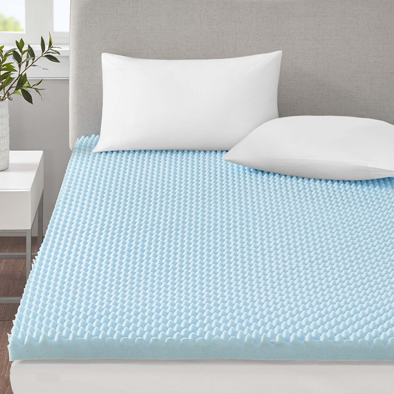 Surmatelas réversible toutes saisons hypoallergénique bleu rafraîchissant, Très grand californien, 3"