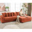 Canapé modulaire en L 110,75 po, canapé modulaire en velours côtelé, avec repose-pieds mobile, porte-gobelets, 8 coussins décoratifs, poche latérale, déplier dans un lit-1769604764