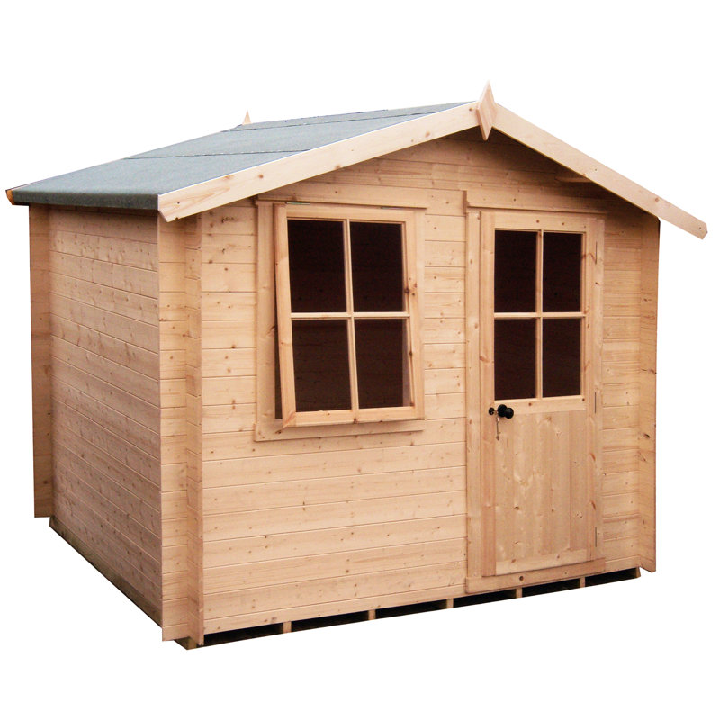 Piagge 8 x 8 Ft. Tongue & Groove 19mm Log Cabin, No