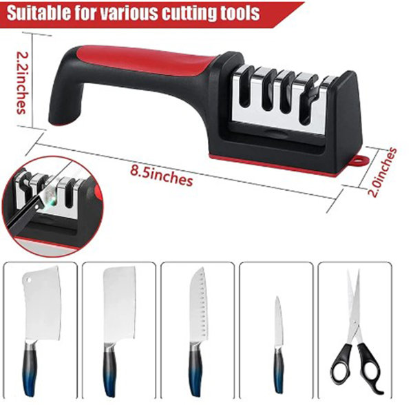 LIGHTSMAX 3 Stages Manual Knife Sharpener